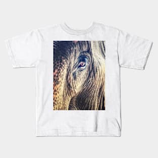 Elephant face close up Kids T-Shirt